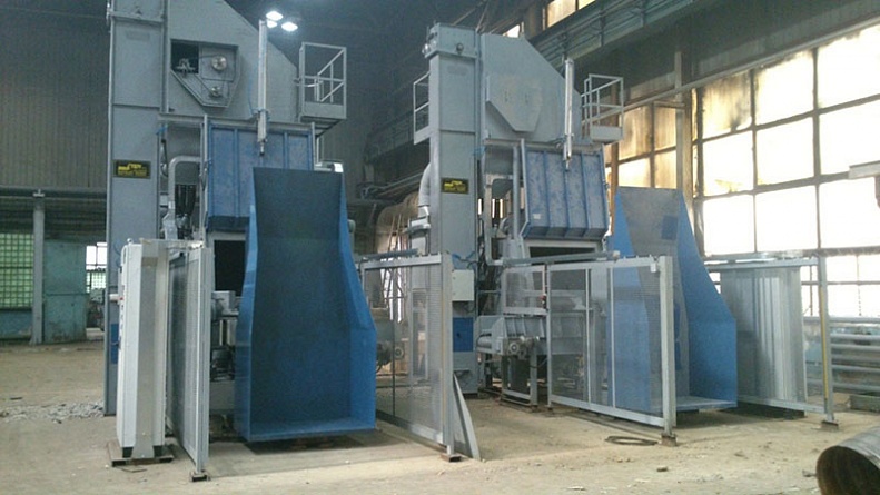 At JSC OMSKTRANSMASH started-up STEM shot blasting machine drum type